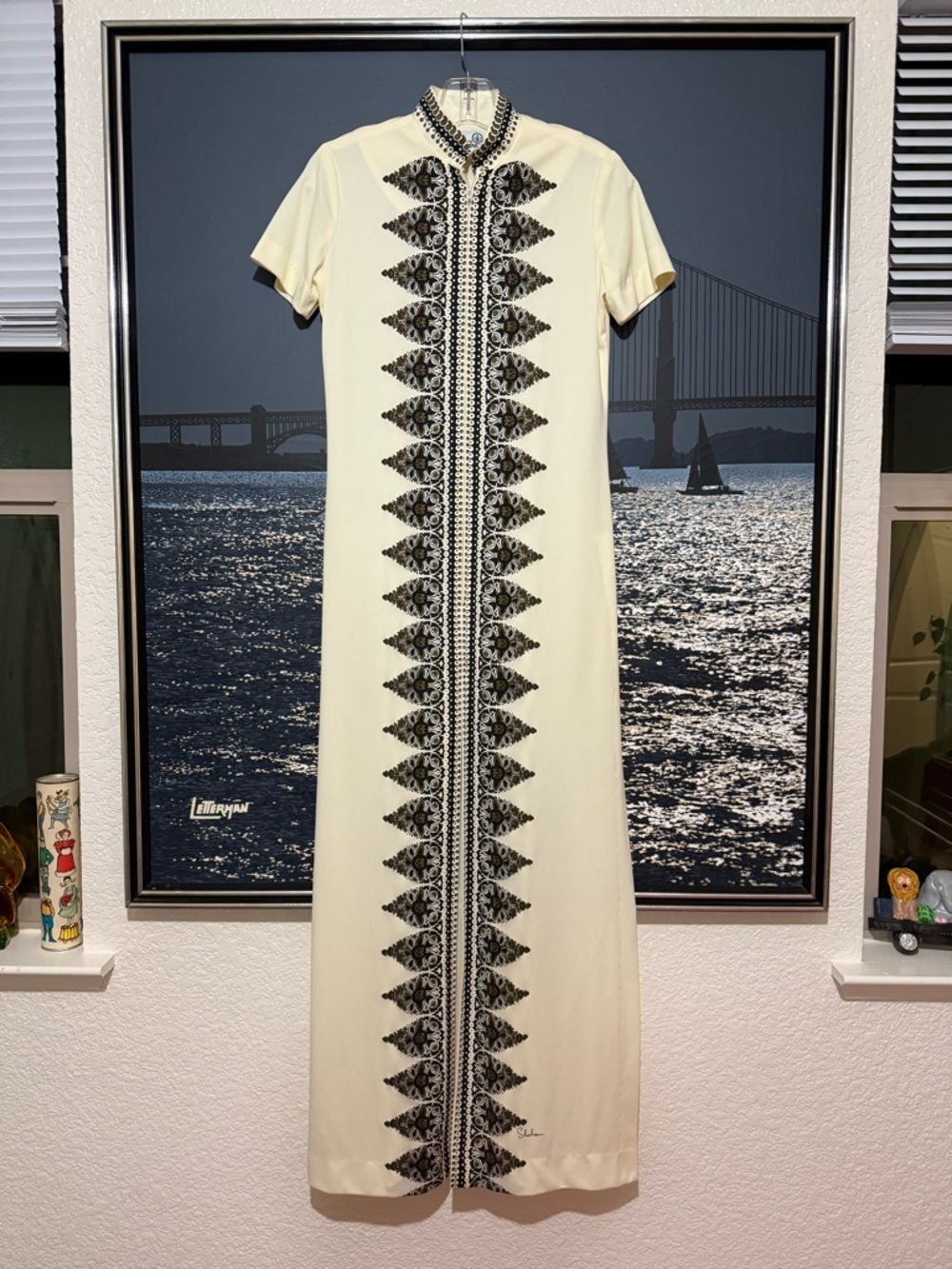 RARE 1970s Alfred Shaheen Signed Cheongsam Maxi Dress - Picture 7 of 14